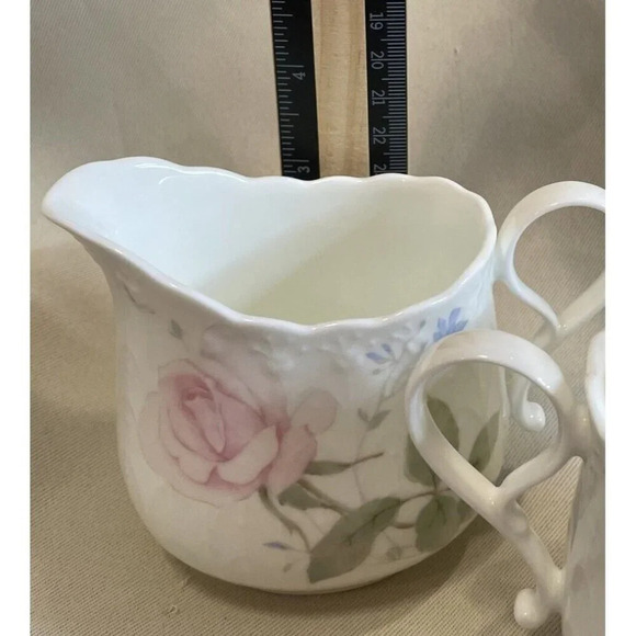 Mikasa Bone China April Rose Sugar Creamer Set A7053 Floral Flowers Vintage - Picture 9 of 9